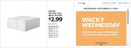IKEA - Montreal Wacky Wednesday Deal of the Day (Sept 17) B