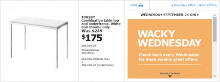 IKEA - Montreal Wacky Wednesday Deal of the Day (Sept 24) A