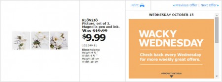 IKEA - Montreal Wacky Wednesday Deal of the Day (Oct 15) C