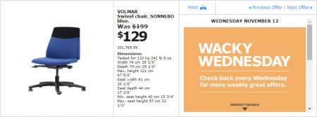 IKEA - Montreal Wacky Wednesday Deal of the Day (Nov 12) A