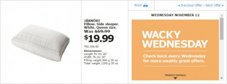 IKEA - Montreal Wacky Wednesday Deal of the Day (Nov 12) C