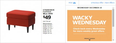 IKEA - Montreal Wacky Wednesday Deal of the Day (Dec 10) B