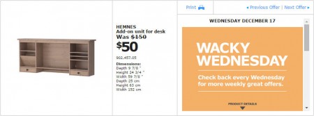 IKEA - Montreal Wacky Wednesday Deal of the Day (Dec 17) A