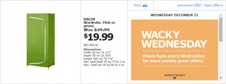 IKEA - Montreal Wacky Wednesday Deal of the Day (Dec 31) A