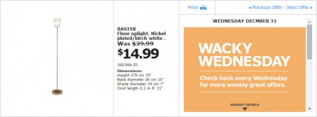 IKEA - Montreal Wacky Wednesday Deal of the Day (Dec 31) B