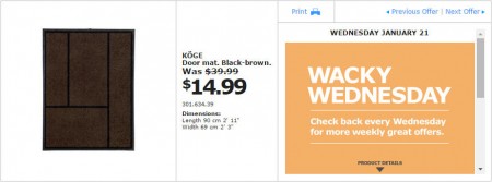 IKEA - Montreal Wacky Wednesday Deal of the Day (Jan 21) A