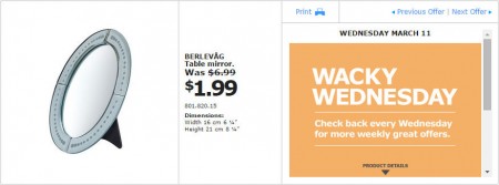 IKEA - Montreal Wacky Wednesday Deal of the Day (Mar 11) E
