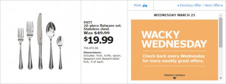 IKEA - Montreal Wacky Wednesday Deal of the Day (Mar 25) A