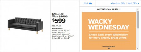IKEA - Montreal Wacky Wednesday Deal of the Day (Apr 1) A