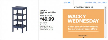 IKEA - Montreal Wacky Wednesday Deal of the Day (Apr 15) B