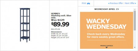 IKEA - Montreal Wacky Wednesday Deal of the Day (Apr 15) C