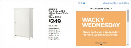 IKEA - Montreal Wacky Wednesday Deal of the Day (June 17) B