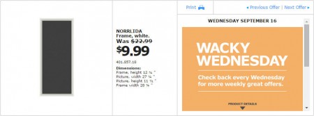 IKEA - Montreal Wacky Wednesday Deal of the Day (Sept 16) A