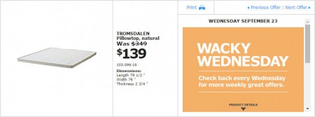 IKEA - Montreal Wacky Wednesday Deal of the Day (Sept 23) A