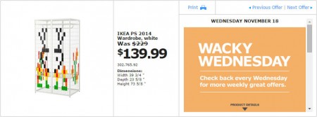 IKEA - Montreal Wacky Wednesday Deal of the Day (Nov 18) B