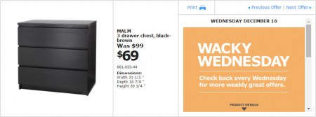 IKEA - Montreal Wacky Wednesday Deal of the Day (Dec 16) A