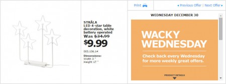 IKEA - Montreal Wacky Wednesday Deal of the Day (Dec 30) B