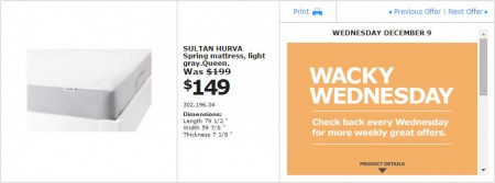 IKEA - Montreal Wacky Wednesday Deal of the Day (Dec 9) A