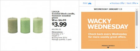 IKEA - Montreal Wacky Wednesday Deal of the Day (Jan 13) A