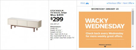 IKEA - Montreal Wacky Wednesday Deal of the Day (Jan 20)