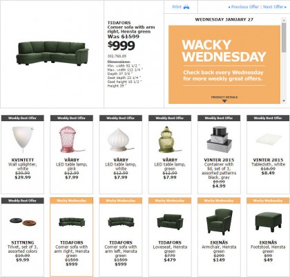 IKEA - Montreal Wacky Wednesday Deal of the Day (Jan 27)