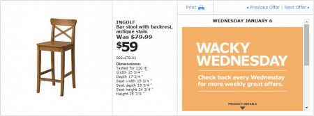 IKEA - Montreal Wacky Wednesday Deal of the Day (Jan 6)