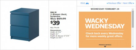 IKEA - Montreal Wacky Wednesday Deal of the Day (Feb 24) B