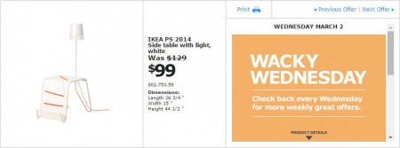 IKEA - Montreal Wacky Wednesday Deal of the Day (Mar 2) A