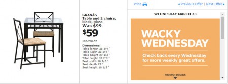 IKEA - Montreal Wacky Wednesday Deal of the Day (Mar 23)