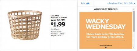 IKEA - Montreal Wacky Wednesday Deal of the Day (Mar 9) B
