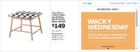 IKEA - Montreal Wacky Wednesday Deal of the Day (June 1) B