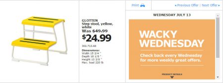 IKEA - Montreal Wacky Wednesday Deal of the Day (July 13) A