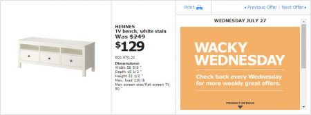 IKEA - Montreal Wacky Wednesday Deal of the Day (July 27)