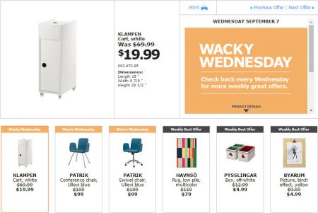 IKEA - Montreal Wacky Wednesday Deal of the Day (Sept 7)